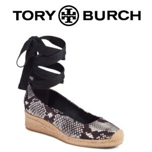 Tory Burch Heather Ankle Wrap Espadrille Wedge.
